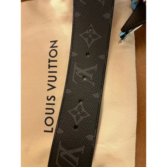 NIB Louis Vuitton Speed 40mm Reversible Belt M0719S Black Monogram Sz 90 - Picture 6 of 8